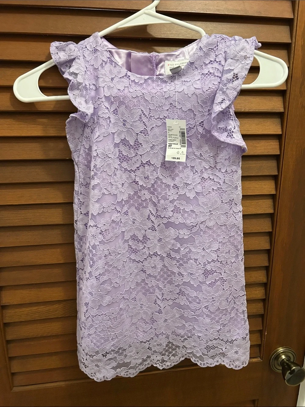The Children's Place Lilac Lace Flutter Sleeve Party Dress